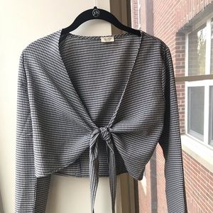 gingham tie top